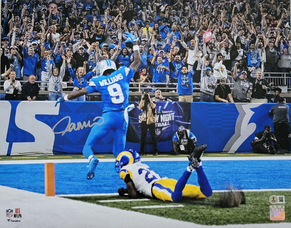 Jameson Williams Autographed Detroit Lions 2024 Touchdown 16X20 Photo Beckett