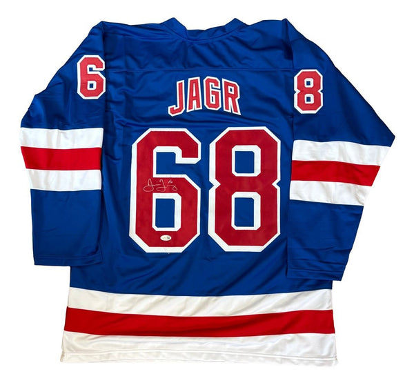 Jaromir Jagr New York Signed Blue Hockey Jersey JSA QR