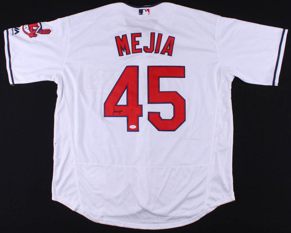 Francisco Mejia Signed Indians Jersey (JSA) Cleveland's #1 Rookie Prospect 2018