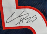 Chris Harris Jr. Autographed/Inscribed "SB 50 Champs" NAVY Jersey - BAS COA