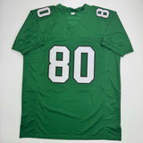 Autographed/Signed Cris Carter Philadelphia Kelly Green Football Jersey BAS COA