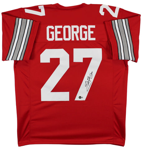 Ohio State Eddie George Authentic Signed Red Pro Style Jersey BAS Witnessed