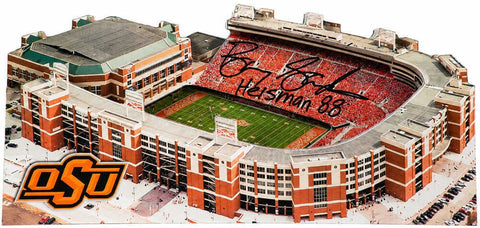 Barry Sanders Signed Oklahoma State Pickens Stadium 13" Replica w/Heisman -(SS)