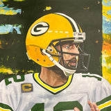 Aaron Rodgers Packers Signed 30x40 Away Giclee Canvas by Cortney Wall-LE 1 of 1