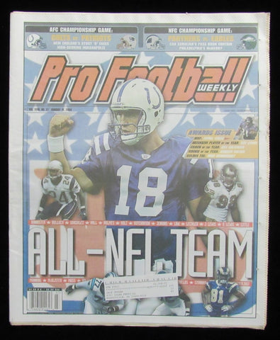 January 19, 2004 Pro Football Weekly Newspaper Peyton Manning on Cover 198248