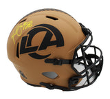 Marshall Faulk Signed Los Angeles Rams Speed Full Size Salute To Service2 Helmet