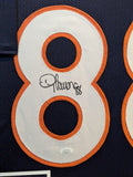 SUEDE FRAMED DENVER BRONCOS DEMARYIUS THOMAS AUTOGRAPHED SIGNED JERSEY JSA COA
