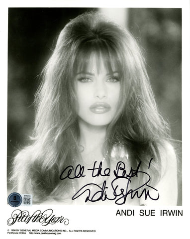 Andi Sue Irwin Autographed Penthouse 8x10 Photo All the Best Beckett 56621
