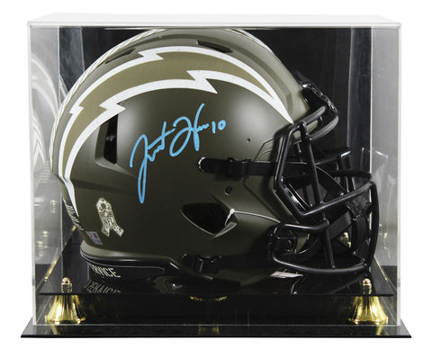 Chargers Justin Herbert Signed STS F/S Speed Proline Helmet W/ Case Fanatics