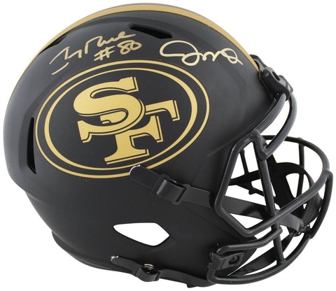 49ers Joe Montana & Jerry Rice Signed Eclipse Full Size Speed Rep Helmet JSA