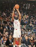 James Harden Signed 16x20 Philadelphia 76ers White Jersey Photo BAS ITP