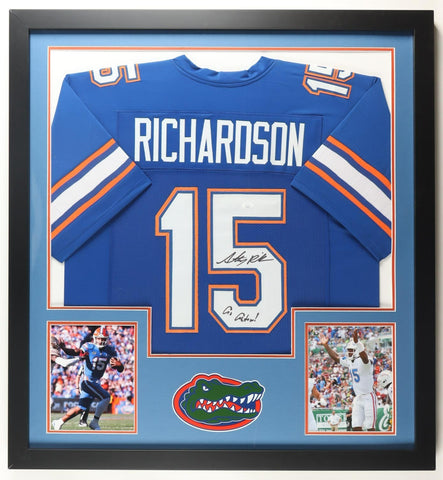 Anthony Richardson Signed Florida Gators 35"x38" Framed Jersey "Go Gators" (JSA)