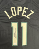 Bucks NBA Champ BROOK LOPEZ Signed Milw Custom Replica Black Jersey AUTO - JSA
