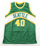 Shawn Kemp Signed Super Sonics Jersey (Beckett) Seattle's #1 Pck 1989 NBA Draft