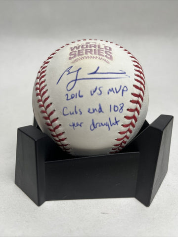 Ben Zobrist Autographed Official World Series Baseball with WS MVP Inscription