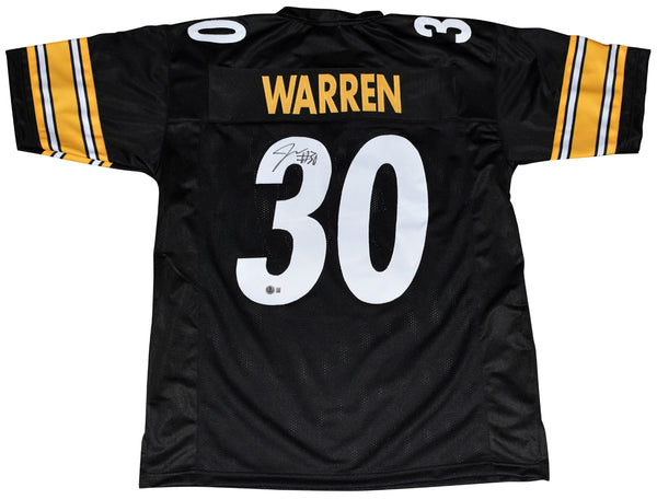 JAYLEN WARREN AUTOGRAPHED PITTSBURGH STEELERS #30 BLACK JERSEY BECKETT
