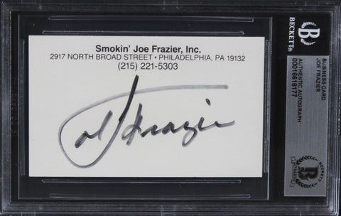 Boxing Joe Fraizer Authentic Signed Business Card Autographed BAS Slabbed 2