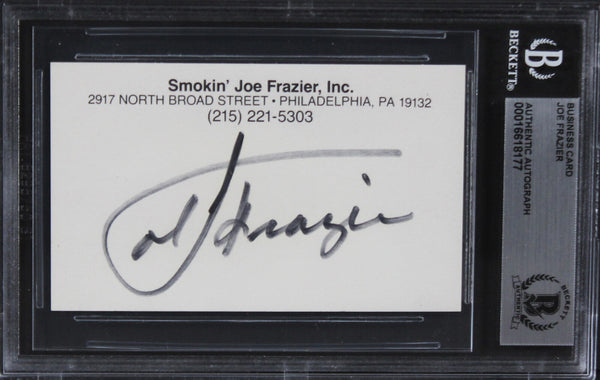 Boxing Joe Fraizer Authentic Signed Business Card Autographed BAS Slabbed 2