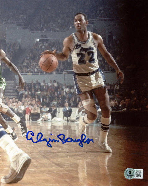 Elgin Baylor Autographed/Signed Los Angeles Lakers 8x10 Photo Beckett 57418