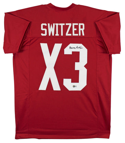 Oklahoma Barry Switzer Authentic Signed Maroon Pro Style Jersey BAS Witnessed