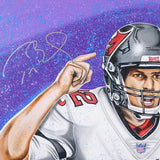 Tom Brady Buccaneers Signed 30" x 40" Giclee Canvas-Art by Bill Lopa-1 of a LE 1