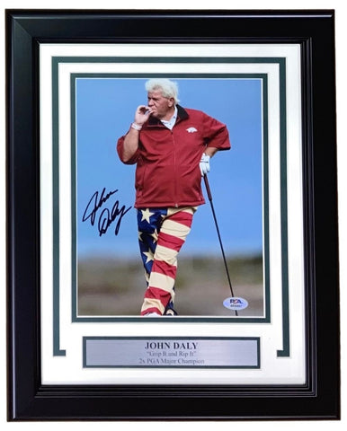 John Daly Signed Framed 8x10 PGA Golf America Photo PSA/DNA
