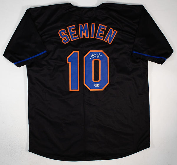 Marcus Semien Signed New York Mets Black Throwback Jersey (Beckett) Infielder