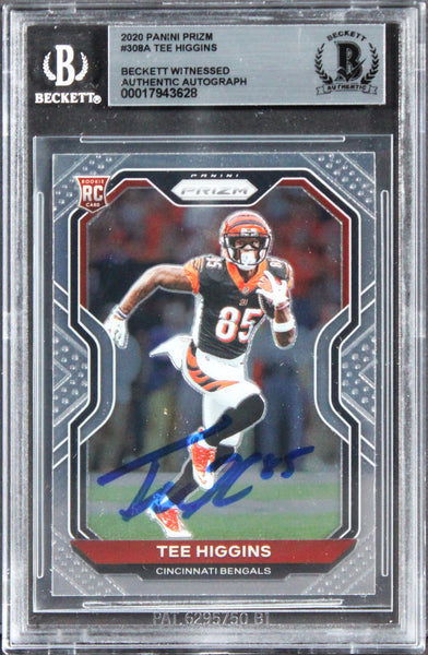 Bengals Tee Higgins Authentic Signed 2020 Panini Prizm #308A Card BAS Slabbed