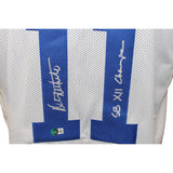 Danny White Autographed Pro Style White XL Jersey Insc. Beckett 44379