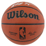Hawks Dominique Wilkins "2x Insc" Authentic Signed Wilson Basketball BAS Wit