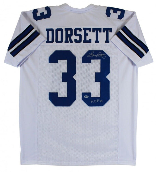 Tony Dorsett Signed Dallas Cowboys Jersey (Beckett QR) 4xPro Bowl Running Back