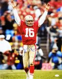JOE MONTANA AUTOGRAPHED FRAMED 16X20 PHOTO SAN FRANCISCO 49ERS JSA STOCK #223769