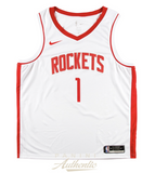 Amen Thompson Autographed Houston Rockets White Swingman Jersey Panini