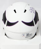 Justin Jefferson Autographed Vikings Lunar Speed Mini Helmet- Beckett W Holo