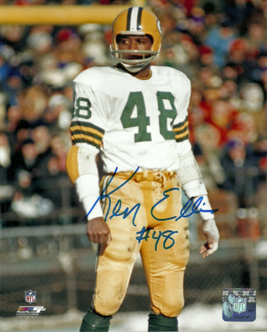 Packers Hall of Famer KEN ELLIS Signed 8x10 Photo #1 AUTO ~ 2 x Pro Bowler