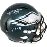 AJ Brown Devonta Smith Signed Philadelphia Eagles F/S Helmet Beckett 50172