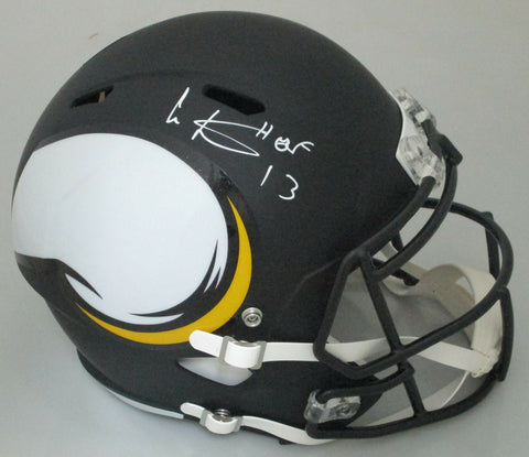 Vikings CRIS CARTER Signed Full Size Riddell AMP Replica Helmet AUTO w/ HOF '13