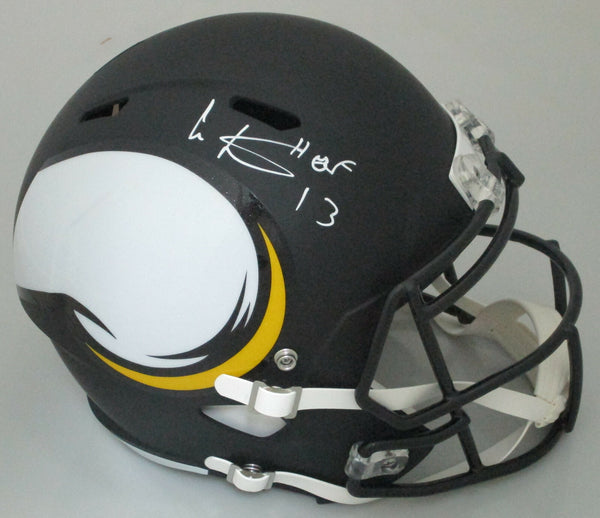 Vikings CRIS CARTER Signed Full Size Riddell AMP Replica Helmet AUTO w/ HOF '13