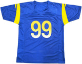 LOS ANGELES RAMS AARON DONALD AUTOGRAPHED BLUE JERSEY BECKETT BAS WITNESS 224834
