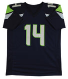 D.K. Metcalf Authentic Signed Navy Blue Pro Style Jersey BAS Witnessed #WF06447