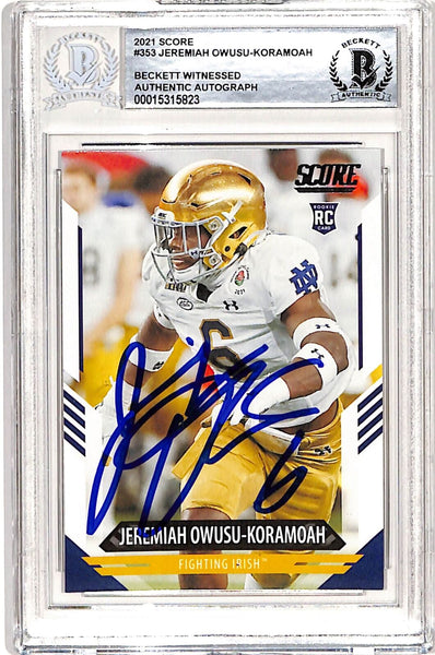 Jeremiah Owusu-Komamoah Signed 2021 Score #353 Beckett 38725