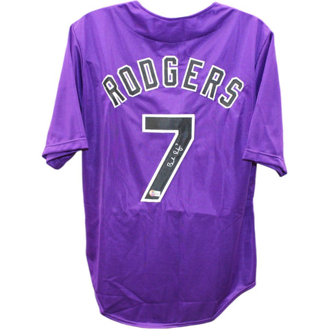 Brendan Rodgers Autographed/Signed Purple XL Jersey Beckett 47180