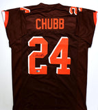 Nick Chubb Autographed Brown Pro Style Jersey *2 -Beckett W Hologram *Black