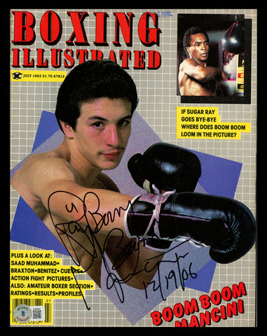 Ray Boom Boom Mancini Autographed Boxing Illustrated Magazine Beckett QR BK08822