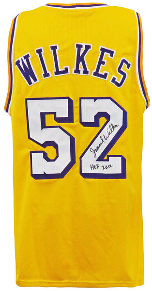 Jamaal Wilkes Signed Gold Custom Basketball Jersey w/HOF 2012 - (SCHWARTZ COA)