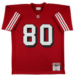 49ers Jerry Rice Signed Red Mitchell & Ness Jersey w/ Dropshadow Fanatics