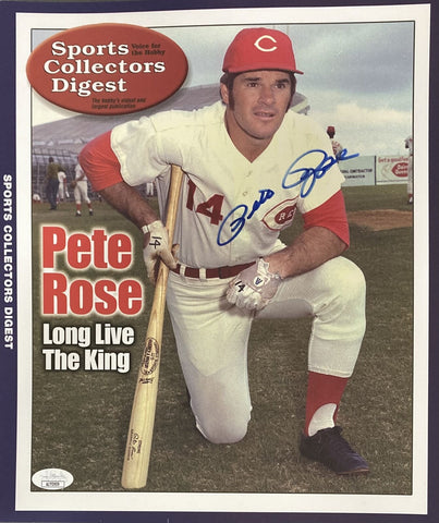 Pete Rose Signed 11x14 Cincinnati Reds Sports Collectors Digest Cover Photo JSA