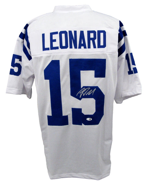 Riley Leonard Signed/Auto White Indianapolis Colts Football Jersey JSA 208144