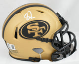 Upton Stout Signed San Francisco 49ers Rave Speed Mini Helmet - Beckett W Holo