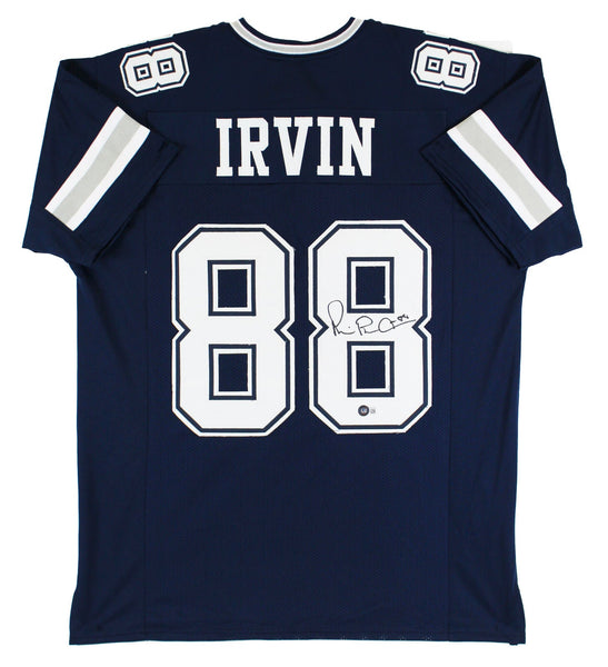 Michael Irvin Authentic Signed Navy Blue Pro Style Jersey Autographed BAS Wit